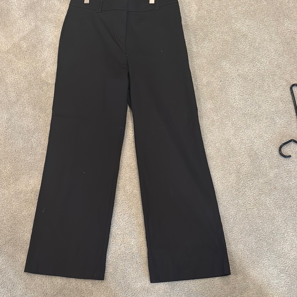 Long Tall Sally black cotton wide leg pants size 14, 32 inch inseam